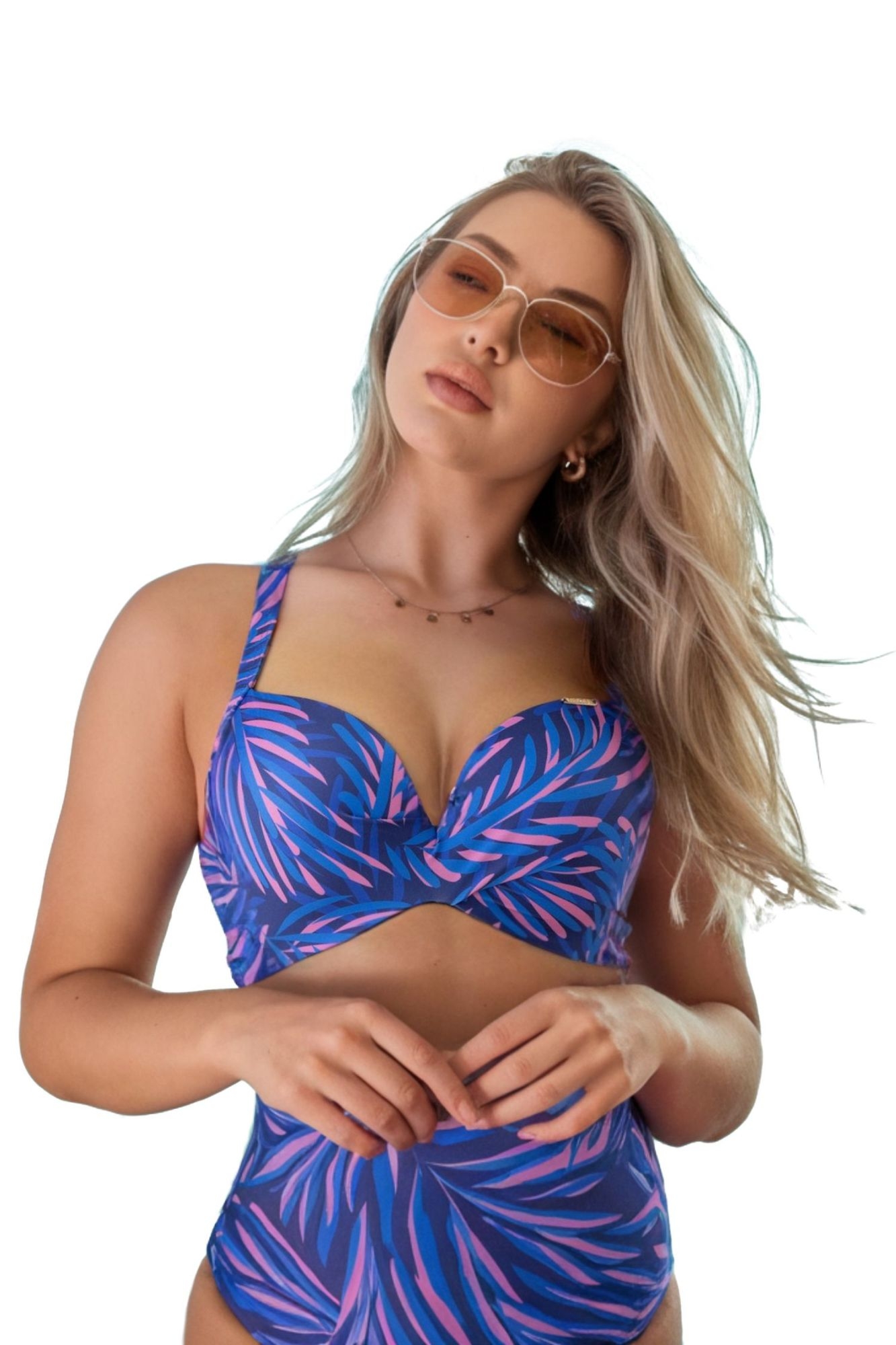 Biustonosz kąpielowy brassiere Hawai niebiesko-róż