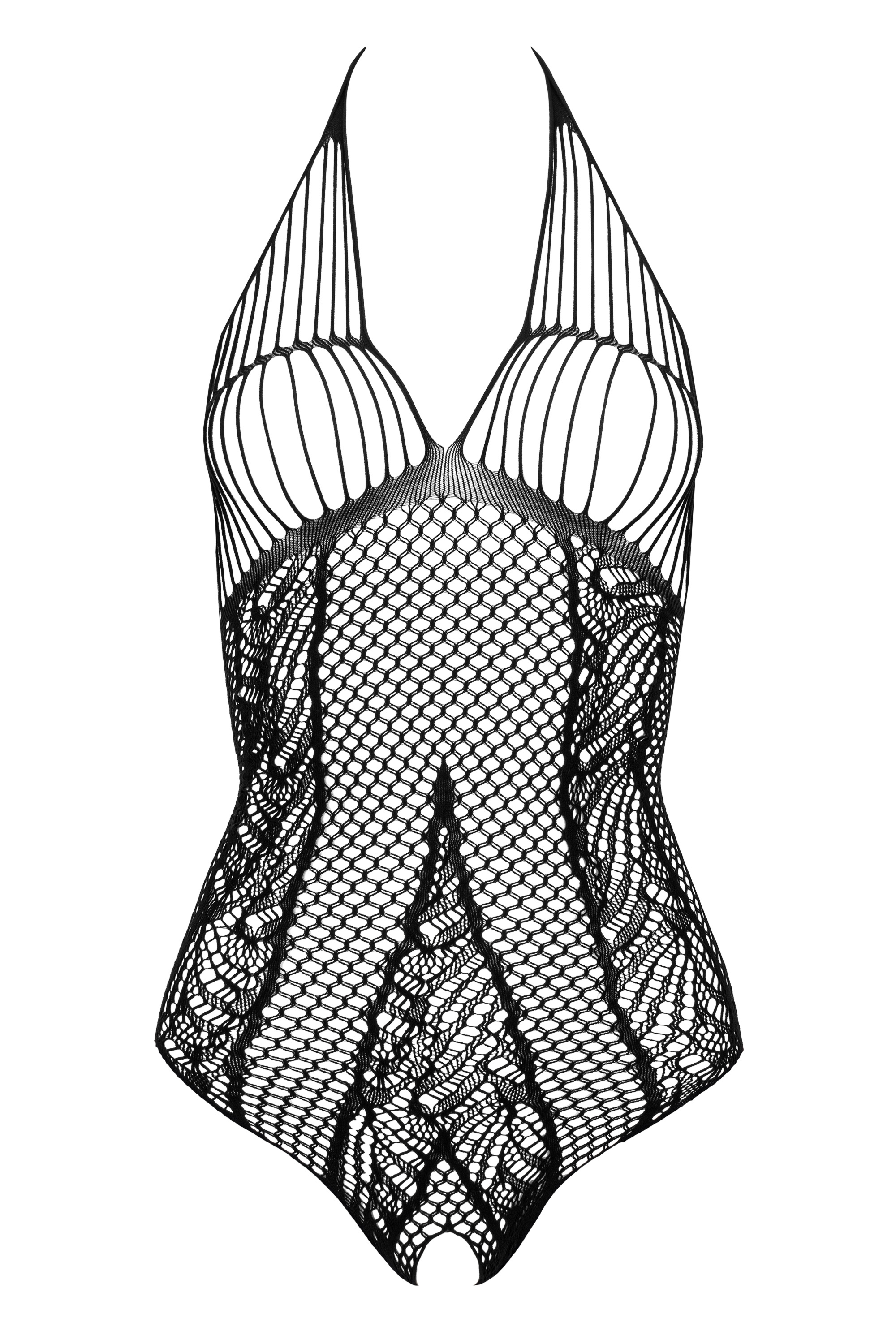 Bodystocking z otwartym biustem - FB003 body black S/M/L