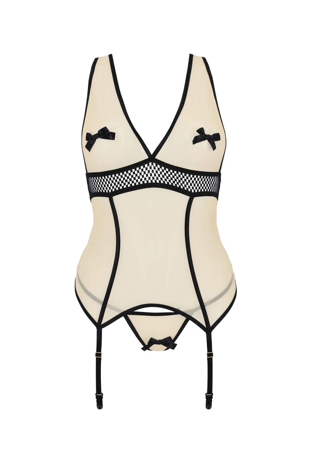 Top gorsetowy z pasami do po�czoch - VIENA CORSET beige