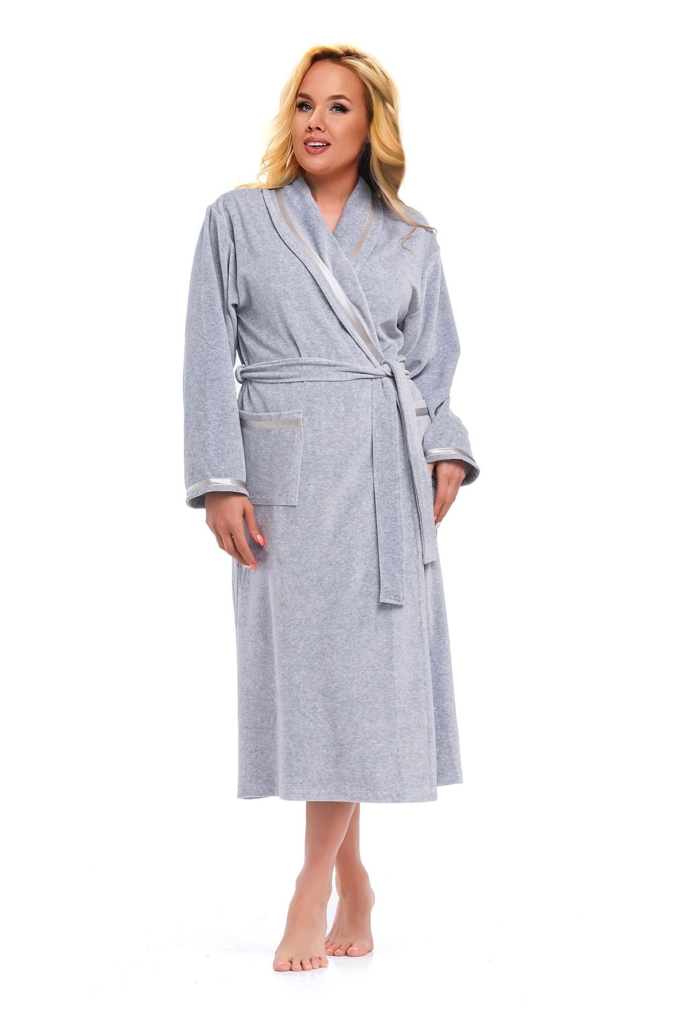 Szlafrok SWA 1078 grey melange plus