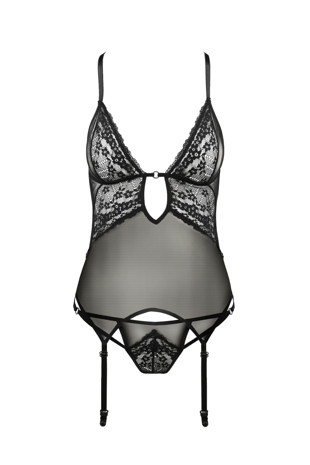 Top gorsetowy z pasami do po�czoch - ERZA CORSET black