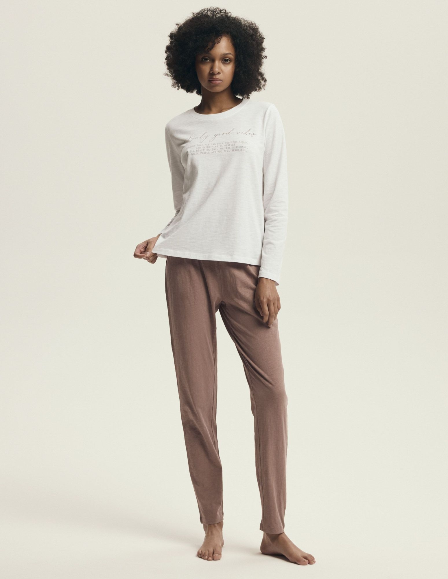 Piżama Delanie 43701 Ecru