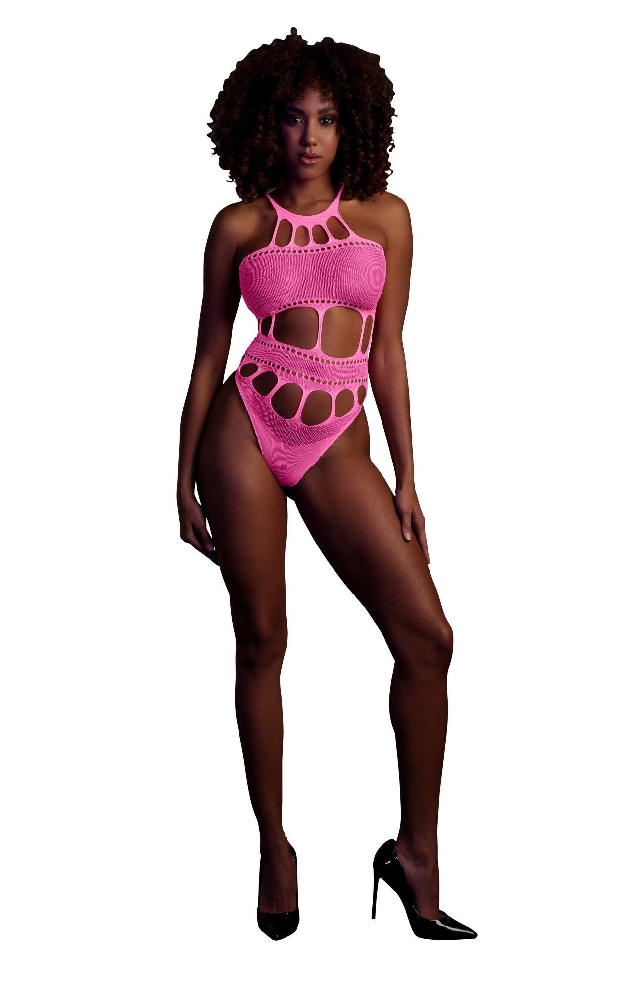 Body with Grecian Neckline - Neon Pink -