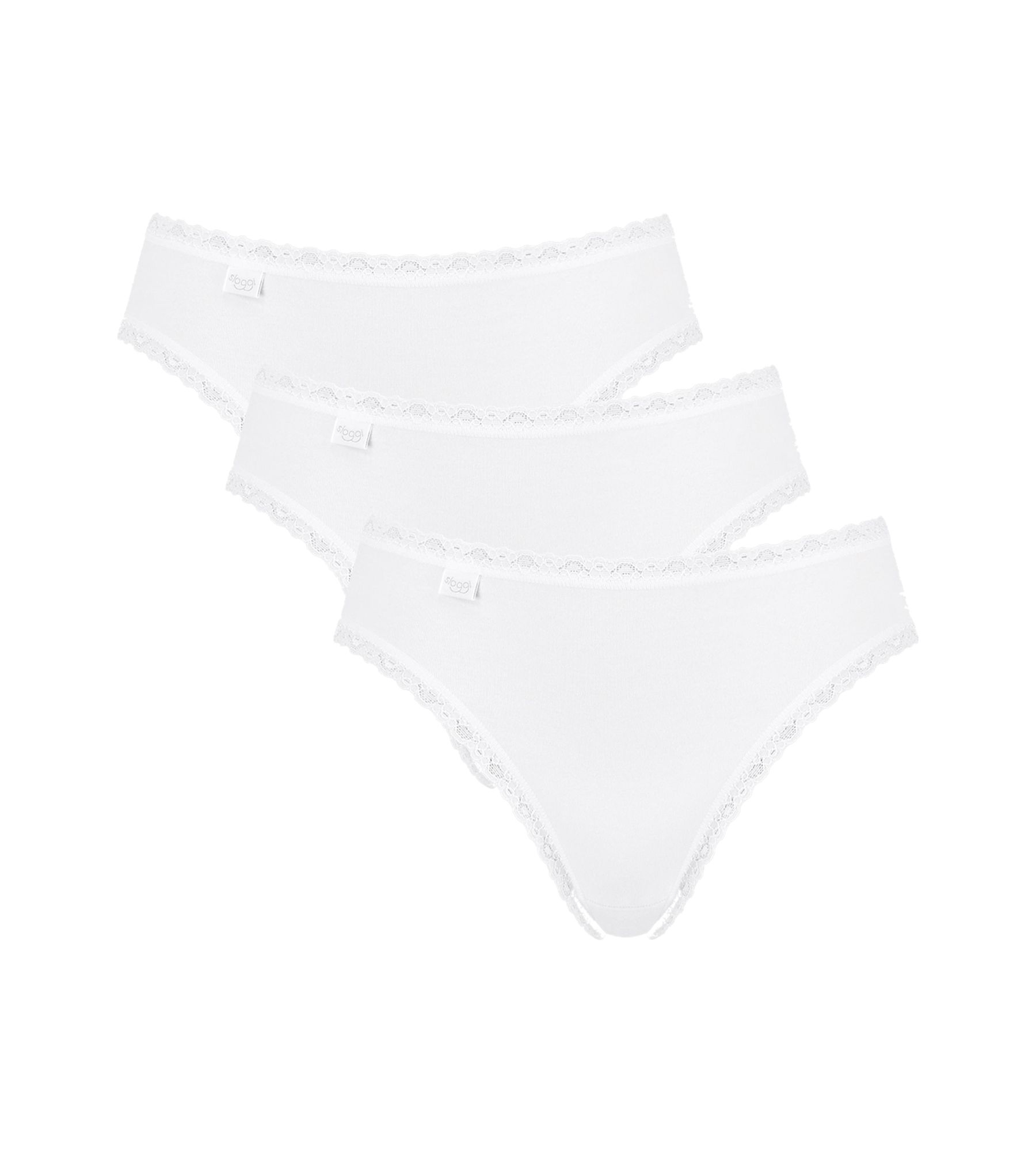 Figi Cotton Lace Tai białe 3-pak