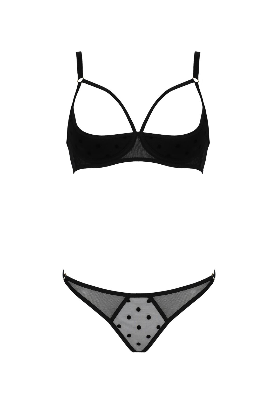 Komplet bielizny - MARINA SET WITH OPEN BRA black