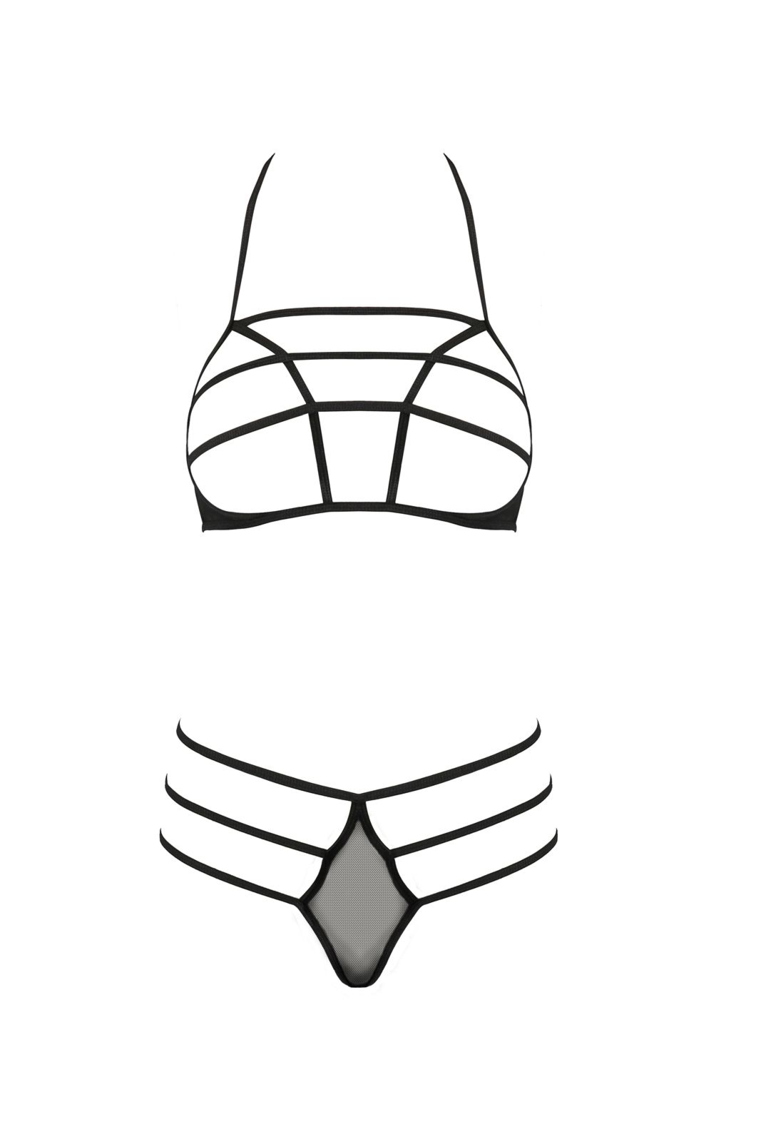 Komplet bielizny - RITA SET WITH OPEN BRA black