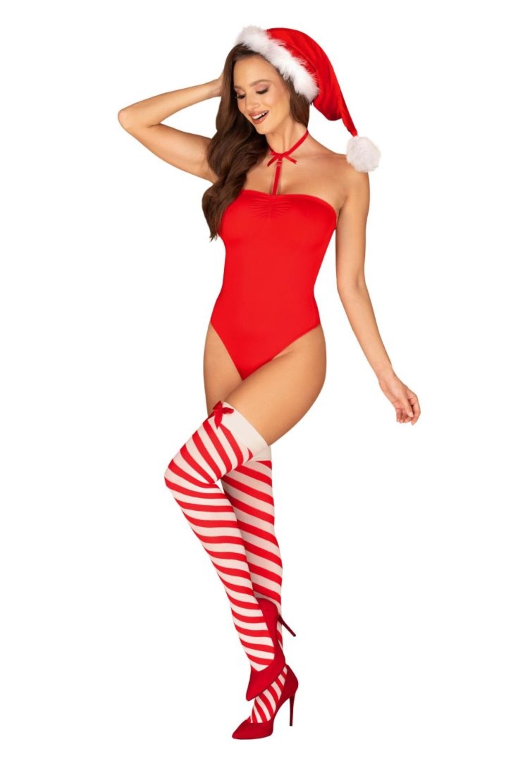 Bielizna-Kissmas po�czochy czerwone S/M