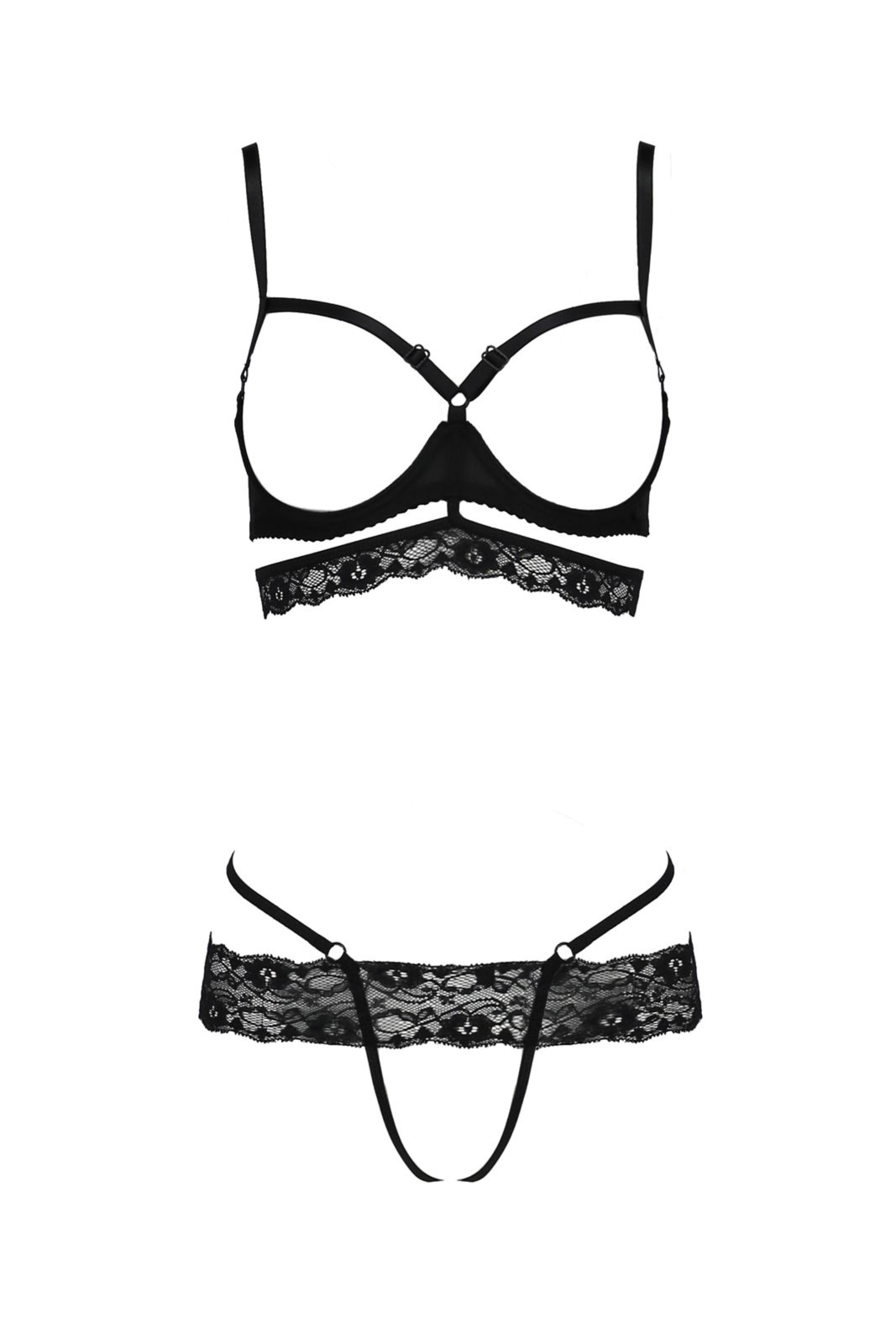 Komplet bielizny - SARIA SET WITH OPEN BRA black