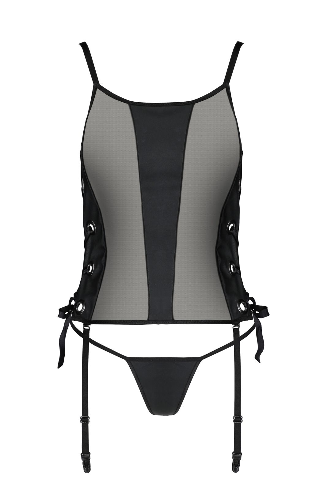 Top gorsetowy z pasami do po�czoch - MALWIA CORSET black