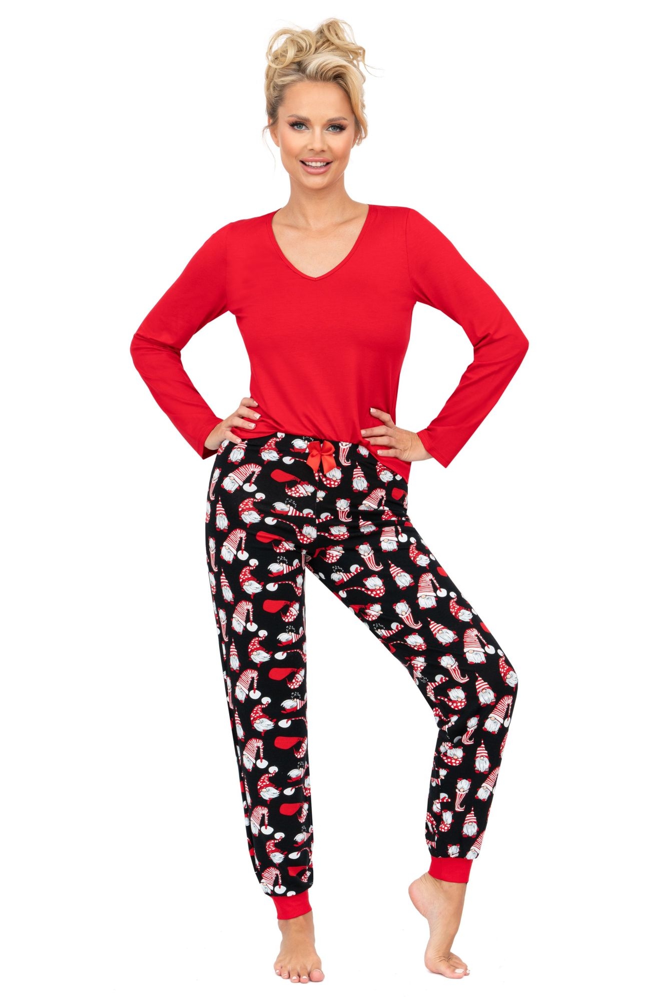 Piama Santi Long Red