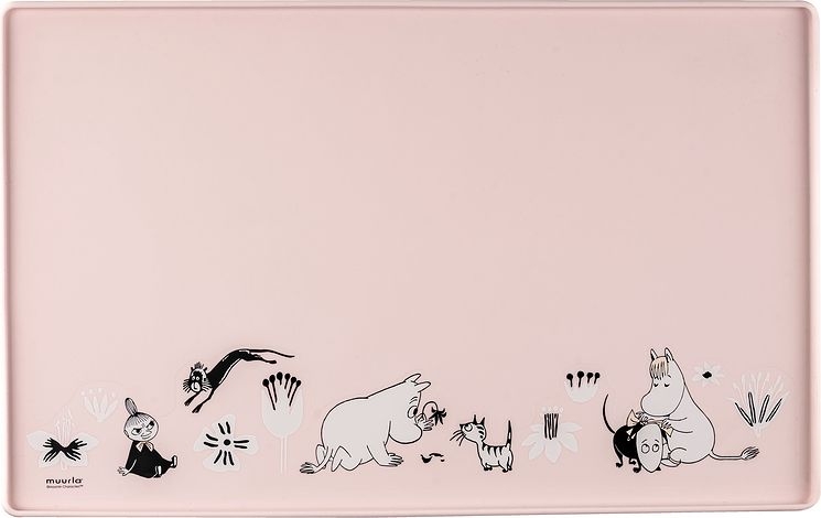 Mata pod miskę dla psa lub kota Muurla Muminki 30 x 48 cm różowa