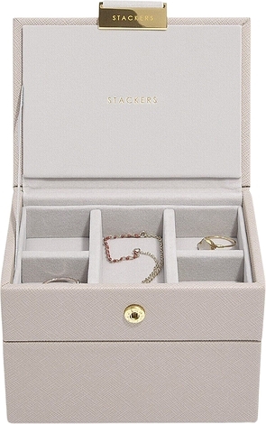 Szkatułka na biżuterię Stackers podwójna micro taupe