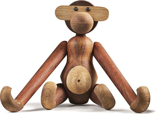 Image of dekoracja drewniana małpa średnia