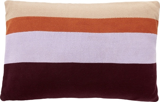 poduszka hübsch 40 x 60 cm bordowo-różowo-kremowa w paski