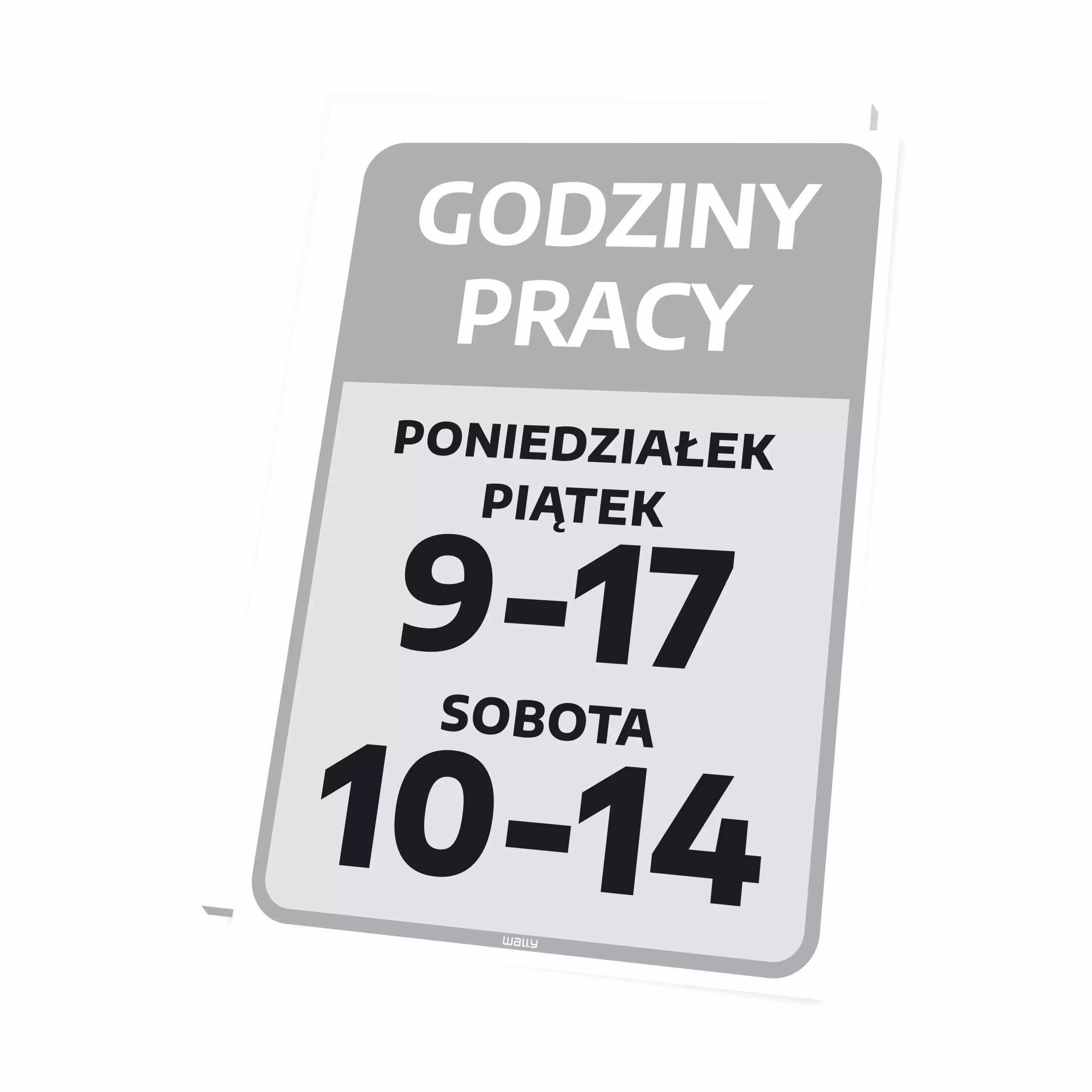Tabliczka informacyjna na drzwi - godziny pracy