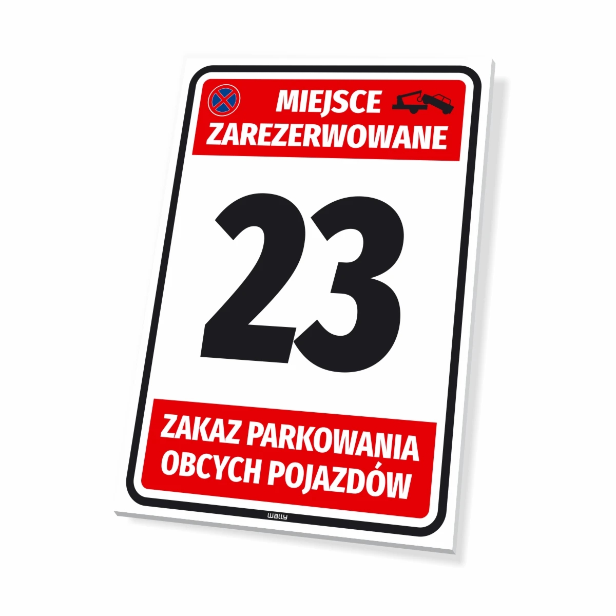 Tabliczka parkingowa: Miejsce zarezerwowane z polem na numer, literę, oznaczenie