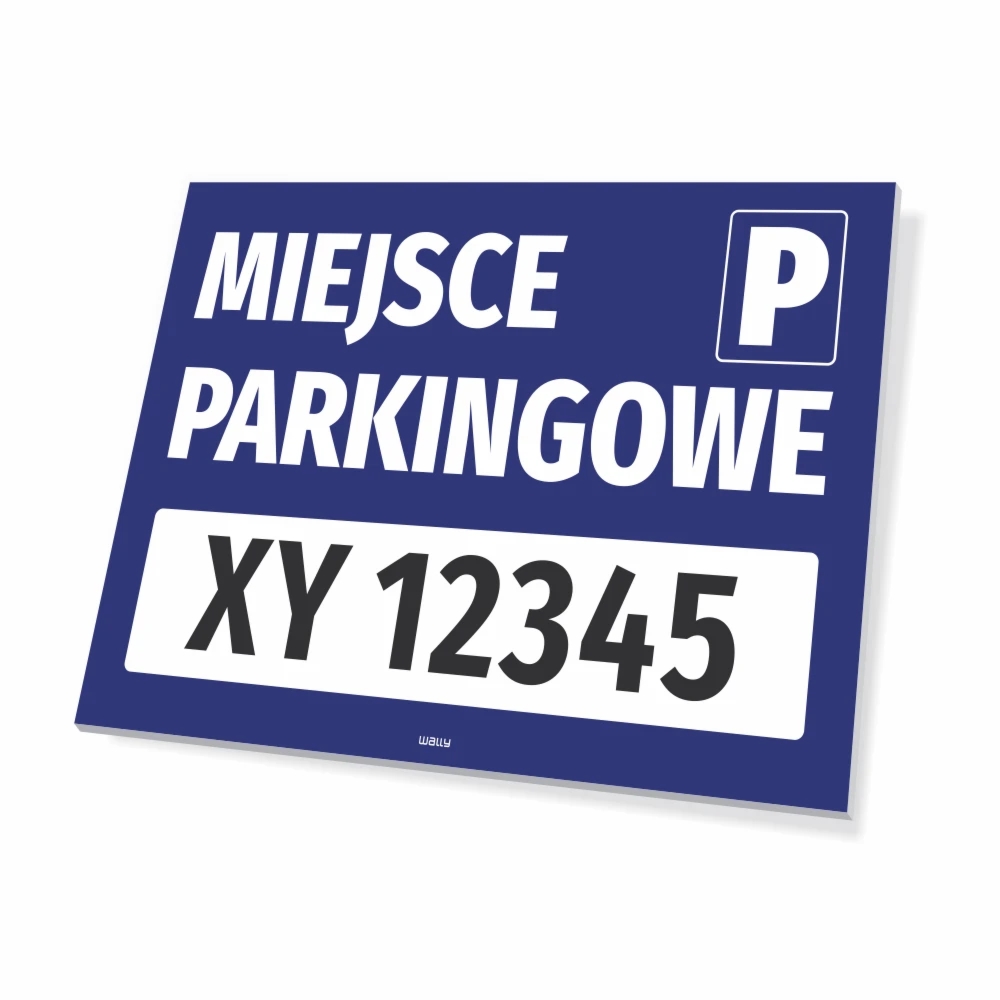 Tabliczka parkingowa: Miejsce parkingowe z polem na nr rejestracyjny pojazdu