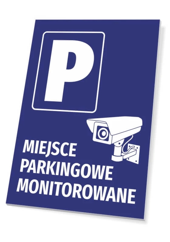 Tabliczka parkingowa: Miejsce parkingowe monitorowane
