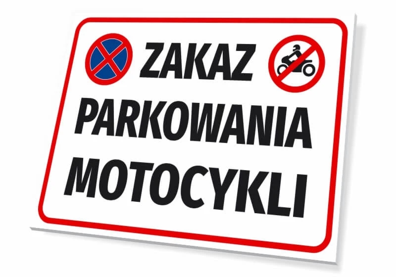 Tabliczka parkingowa: Zakaz parkowania motocykli