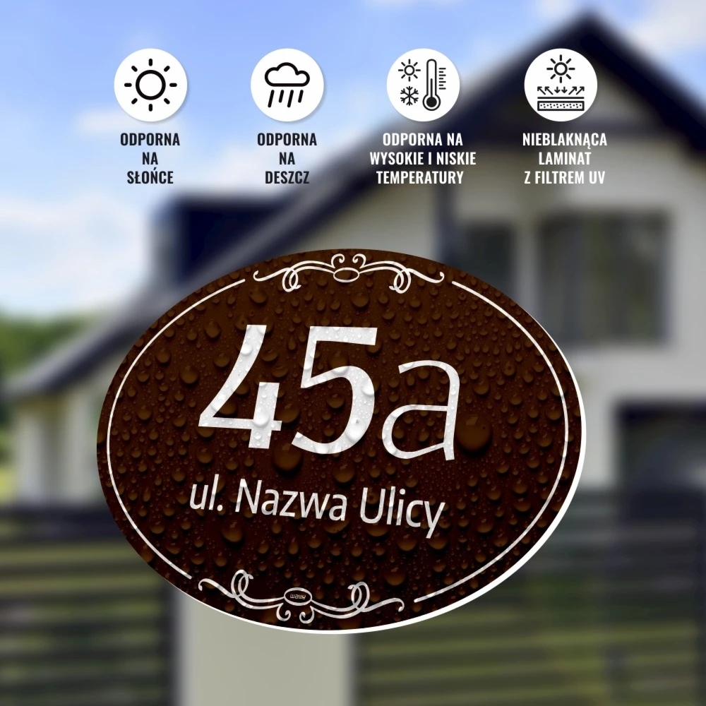 Tabliczka na dom, adresowa: numer, ulica