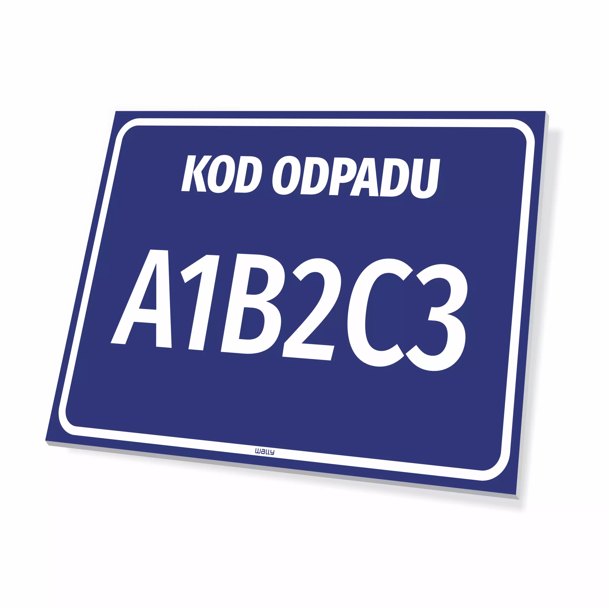 Tabliczka na kosz z kodem odpadu