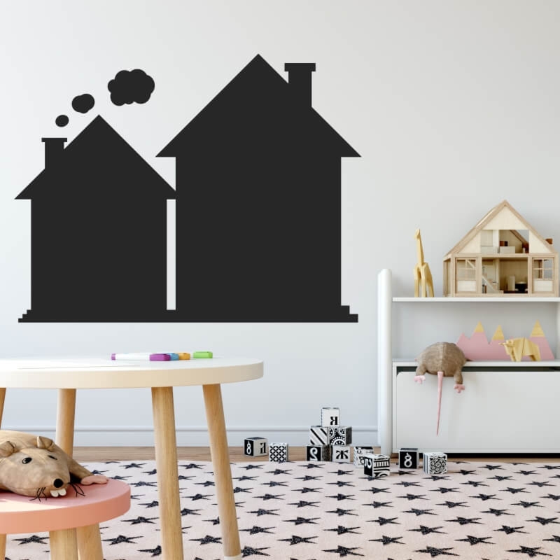 Naklejka samoprzylepna tablicowa kredowa dla dzieci domy 2tk61