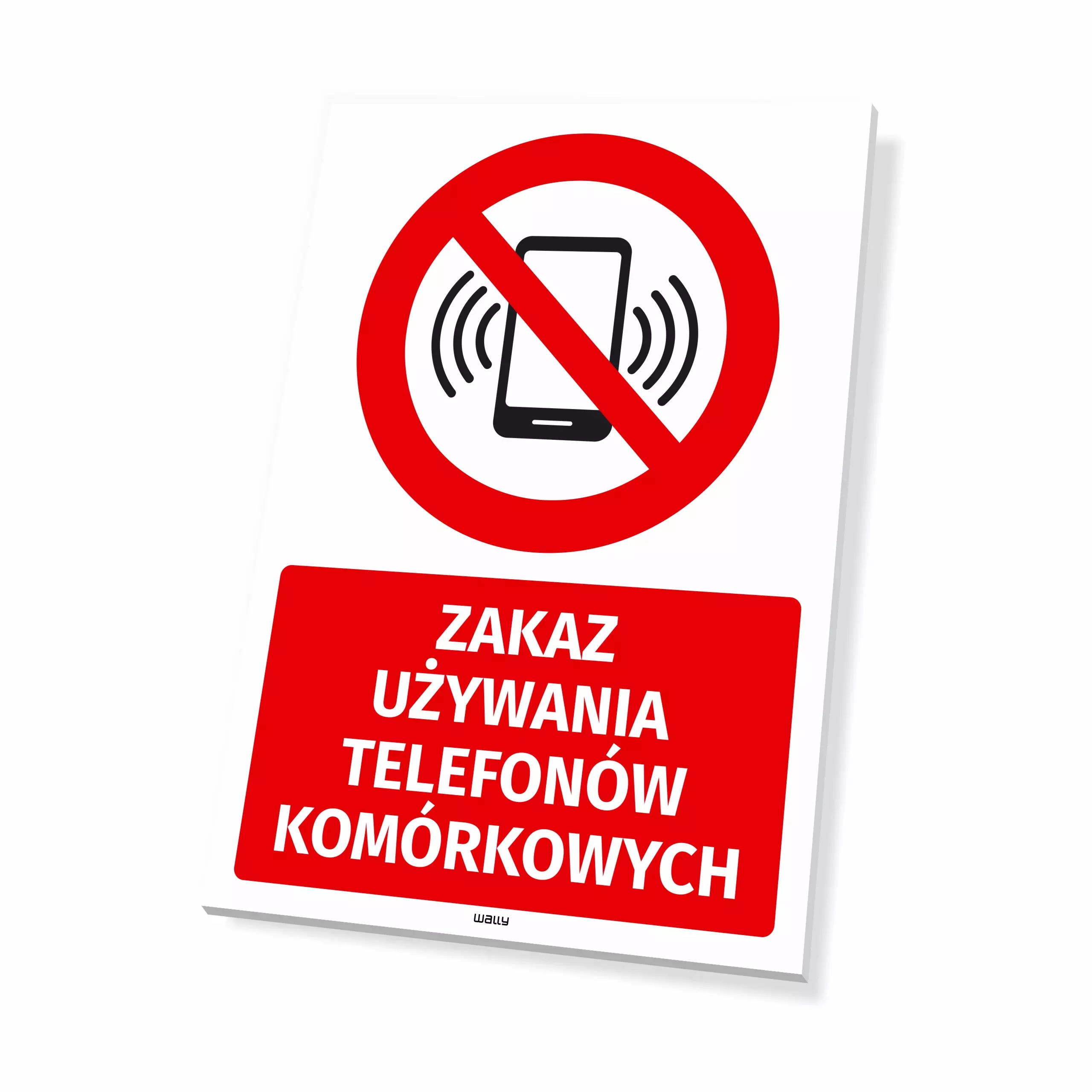 Tabliczka: Zakaz używania telefonów komórkowych