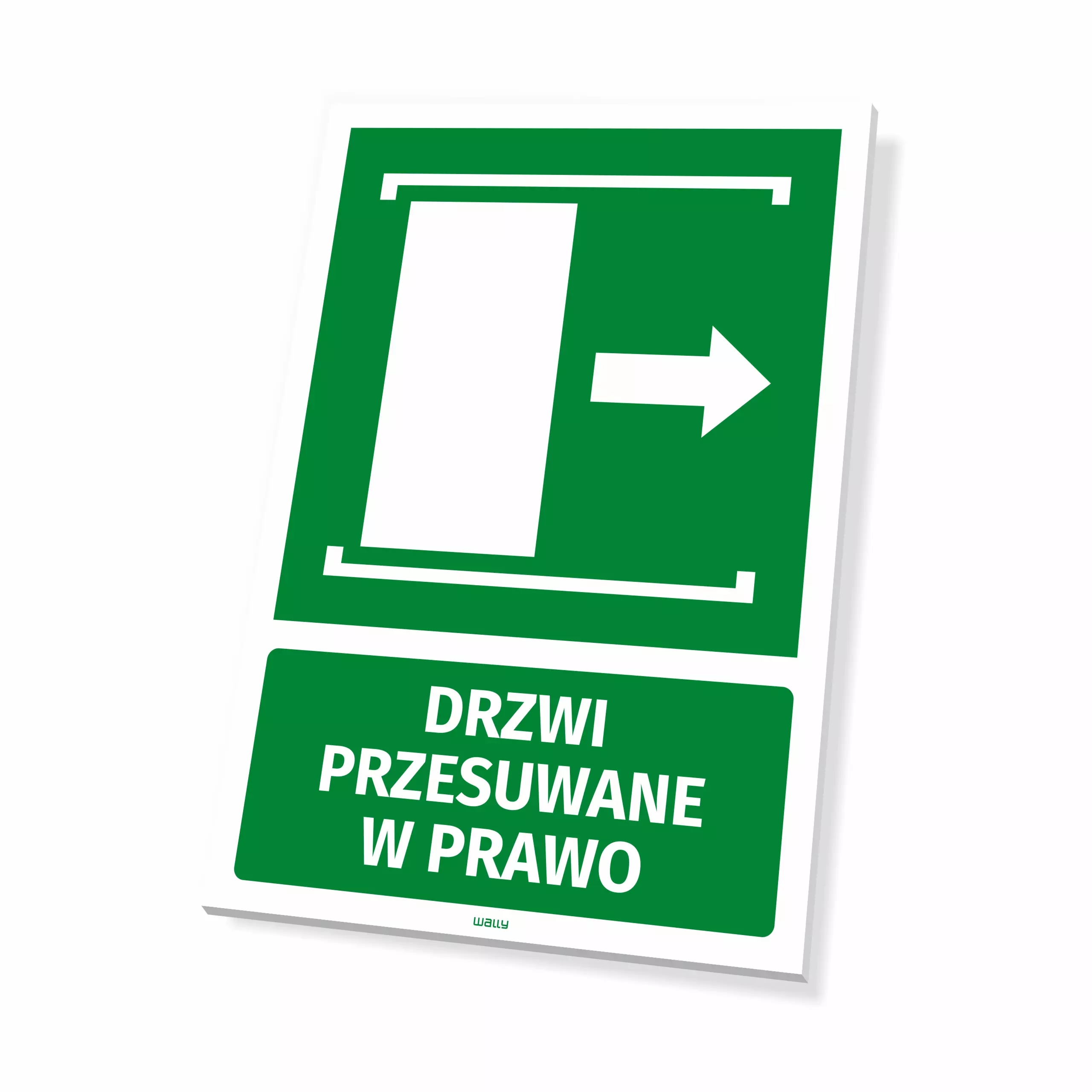 Tabliczka: Drzwi przesuwane w prawo