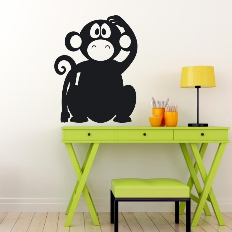 Naklejka samoprzylepna tablicowa dla dzieci małpka 1tk95