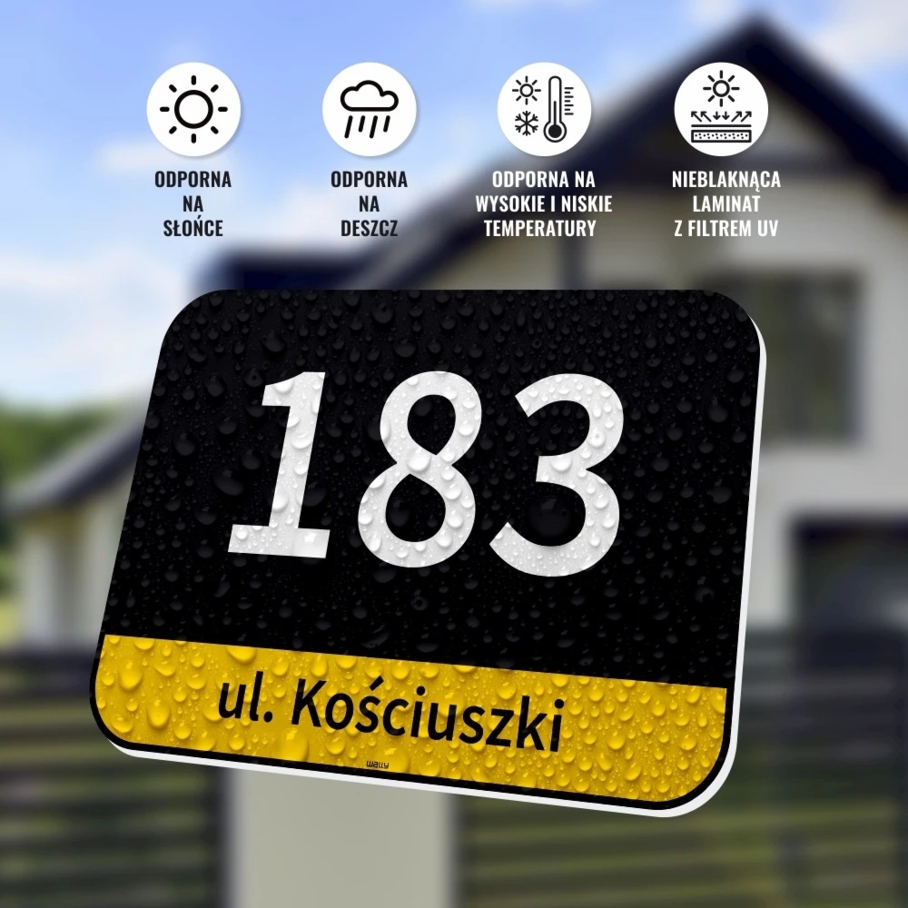 Tabliczka na dom z numerem i ulicą, Katowice