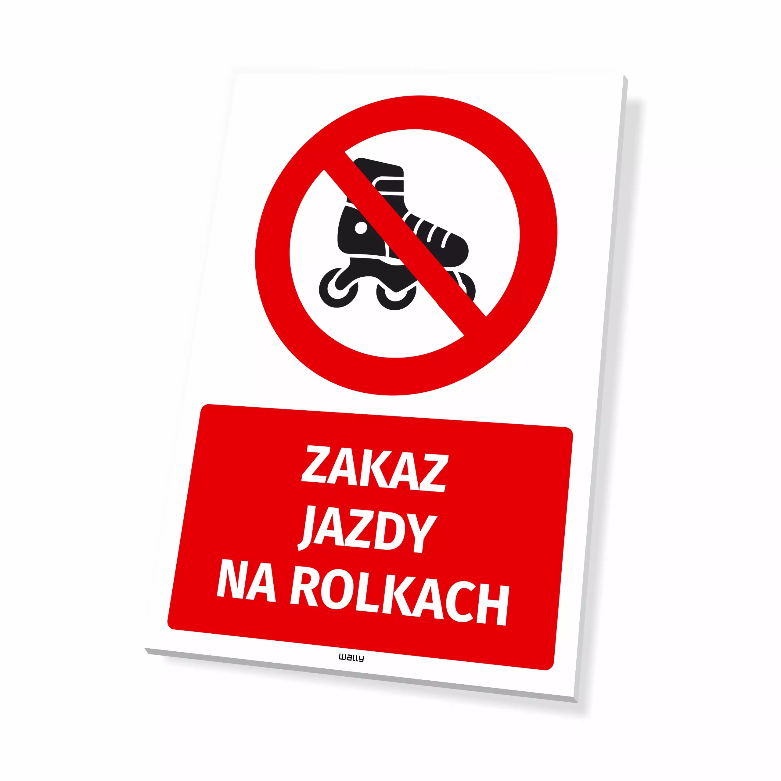 Tabliczka: Zakaz jazdy na rolkach