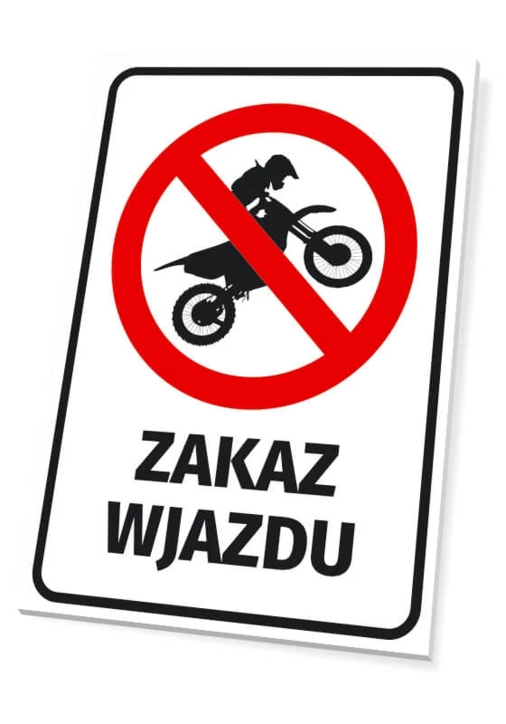 Tabliczka: Zakaz wjazdu motocykli motocross