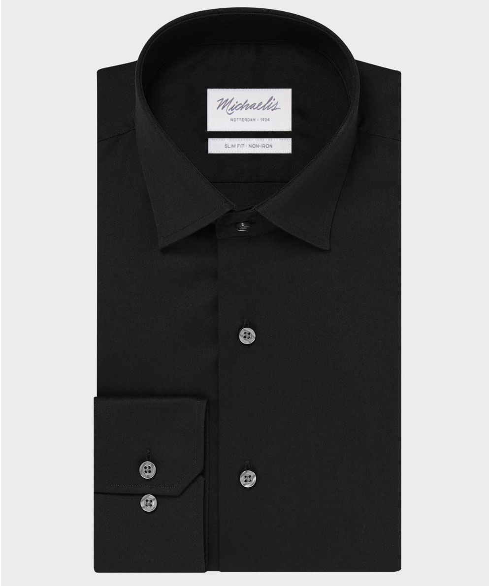 Elegancka czarna koszula michaelis z kołnierzem klasycznym 40
