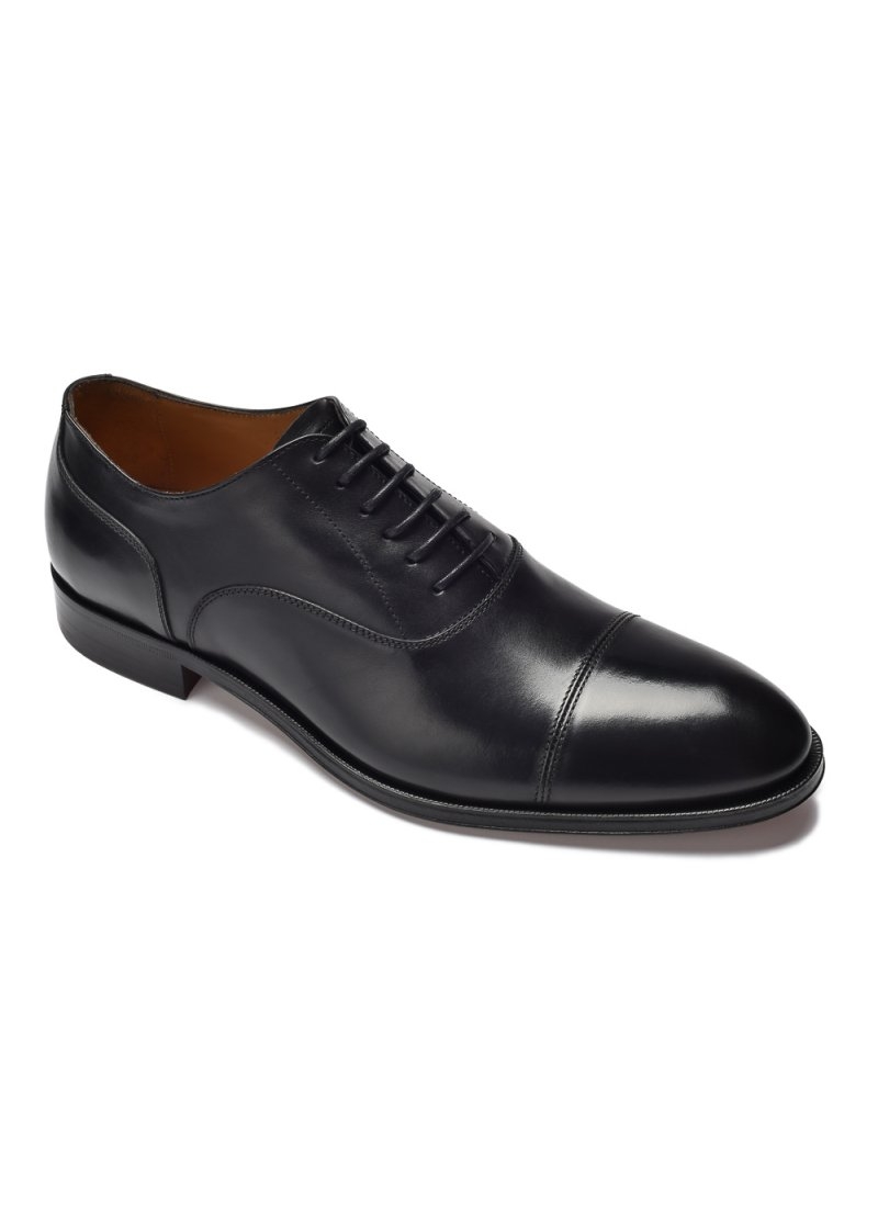 Image of Eleganckie czarne skórzane buty męskie typu Oxford 45