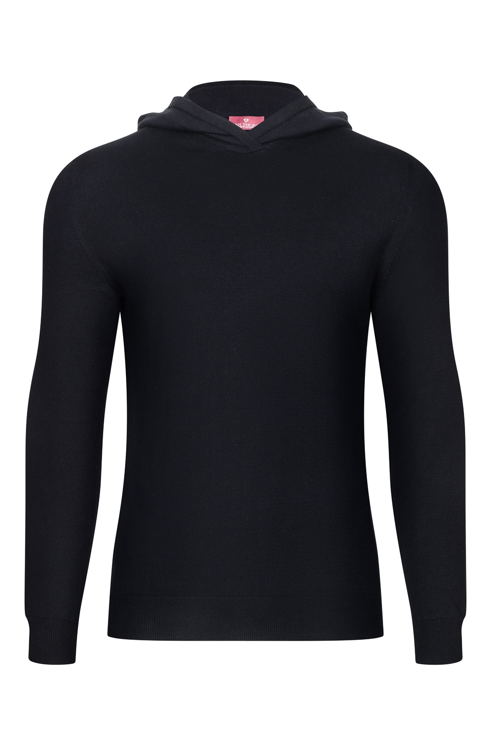 Image of czarny sweter męski bawełniany z kapturem xxs