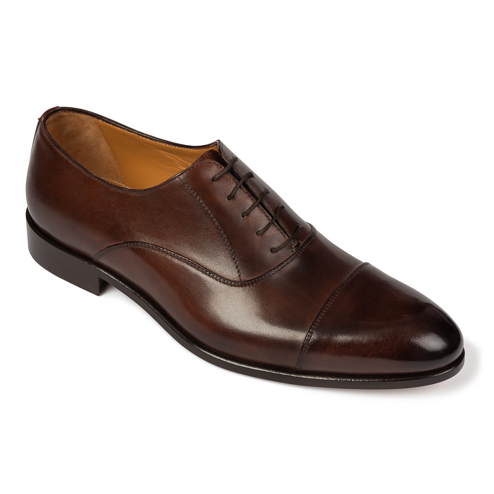 Image of Eleganckie brązowe skórzane buty męskie typu Oxford VAN THORN 39