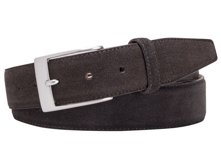 Elegancki pasek zamszowy męski 3,5cm brązowy 85