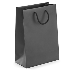 20 x Czarna torba powlekana matowa o wypukłej teksturze 190 x 270 x 100 mm