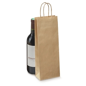 50 x Torba papierowa na wino brązowa 140x390x80 mm, 50 szt