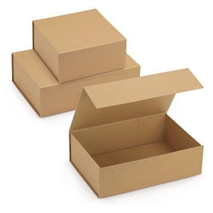 10 x Opakowanie ozdobne z papieru kraft zamykane na magnes 230x330x100 mm