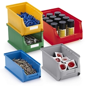 Plastikowy, wzmocniony pojemnik magazynowy, zielony 160x137x82mm