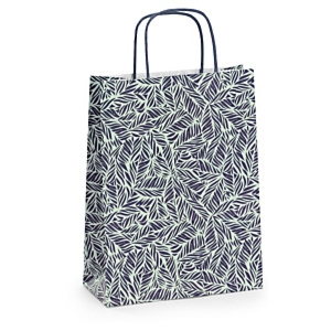 50 x Torba z papieru kraft ze wzorem roślinnym 180x240x80 mm, 50 szt.
