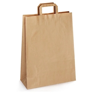 250 x Torba papierowa brązowa 80 g/m2 220x290x100, z płaskim uchwytem