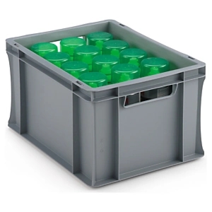 Pojemnik plastikowy z uchwytami otwartymi 400x300x220 mm, 20l