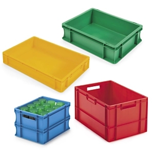 Niebieski pojemnik sztaplowany Euro 600x400x170 mm
