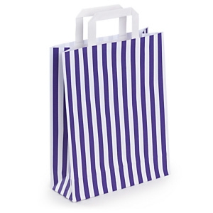 50 x Torba z papieru kraft prążkowana fioletowa 260x330x100 mm, 50 szt.