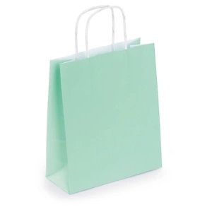 50 x Torba papierowa kraft mini 180x220x80 mm zielona, 50 szt.