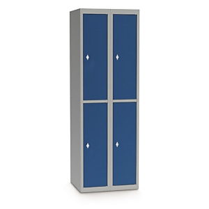 Szara dwupoziomowa szafka 500x300x1800 mm bez nóżek z 2 drzwiami, typ zamka 1