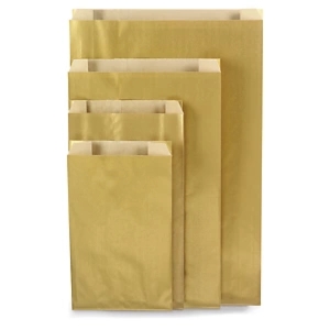 250 x Złota torebka papierowa na prezent 310x470x80 mm