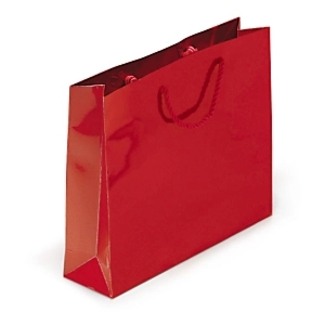 25 x Torba powlekana o wysokim połysku czerwona 190x270x100 mm